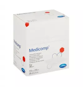 *Салфетка из нетканого материала Medicomp 7,5 х 7,5см 2*25 шт